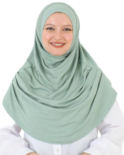 Prien Lungo Hijab Per Le Donna, Ready To Wear Sciarpa, Morbida Foulard Musulmano Per La Preghiera, Donne Hijab, Vestiti Islamico, Jersey Abaya (Verde Chiaro)