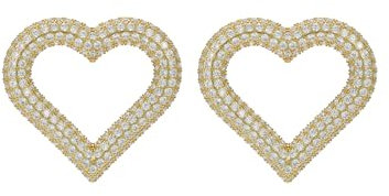 Ted Baker Hartia Statement Crystal Heart Stud Earrings For Women (Gold)