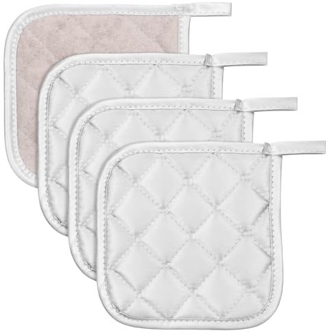 Apausvcm 4 presine in cotone, resistenti al calore, presine da forno, forno a microonde, sottopentola antiscivolo, presine lavabili per cucinare, accessori da cucina