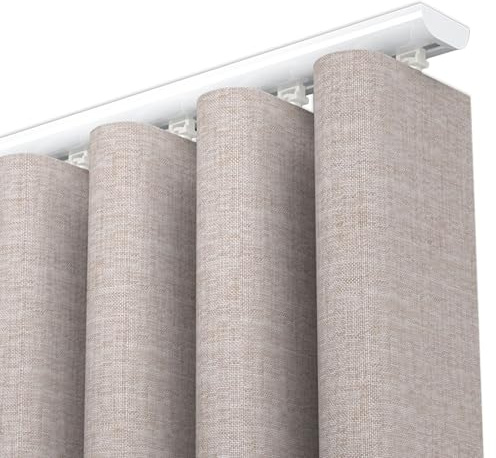 Juego de rieles de aluminio de alta resistencia para cortinas opacas, riel transversal de 6.2 pies para sala de estar y dormitorio