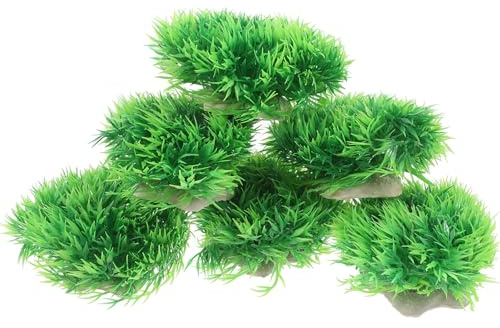 FIXOSHEE 6 Pezzi Piante Acquatiche Artificiali per Acquario Decorazioni Resistenti e Realistiche per Paesaggio Acquario Facili da Installare e Compatibili con Varie Dimensioni di Vasche