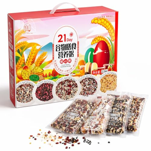 Pack De Bouillie Céréales Mélangées 21 Jours, Sachets X 100 G, Plus 40 Ingrédients Naturels, Variété Quotidienne, Petit-déjeuner Facile À Cuisiner, Végétalien