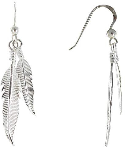 LES POULETTES BIJOUX - Boucles d'Oreilles Deux Plumes d'Argent 925