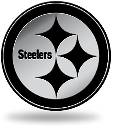 Rico Industries NFL Pittsburgh Steelers Chrome Finished Auto Emblem 3D Sticker, Silver