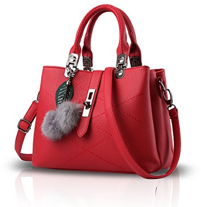 NICOLE & DORIS 2026 Fashion Handbags for Women Elegant Top Handle Bag | Multi Pocket Shoulder Bags PU Leather Crossbody Bag with Pompom