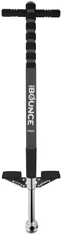 New Bounce Pogo-Stick für Kinder – Sprungstab, 40 bis 80 Lbs - Sport Edition, Qualität, einfacher Griff, Pogo-Stick für stundenlangen gesunden Spaß (Schwarz & Holzkohle)