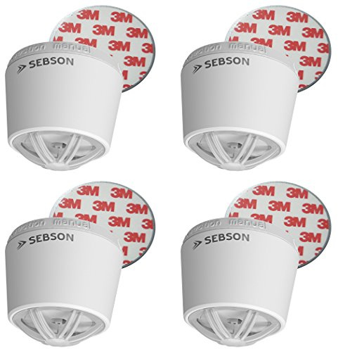 SEBSON 4x Heat Alarm 10 Year Battery incl. Magnetic Fixing, Heat Detector GS403, 3V DC Lithium built-in Battery, Mini Heat Detector for Kitchen, Ø50x43,5mm, Battery Operated