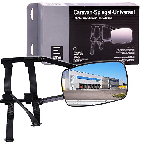 1x Premium Caravanspiegel Wohnwagenspiegel, Vibrations- & blendfreier Universalspiegel, Zusatzspiegel für Wohnwagen & Auto passend für alle gängigen Fahrzeuge, links & rechts passend