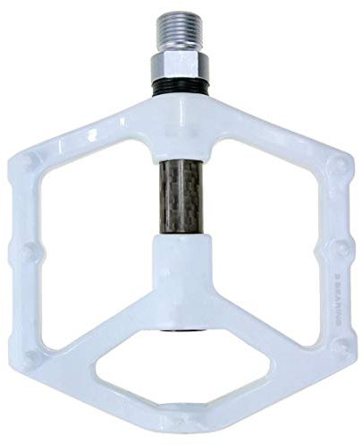 SlimpleStudio Rennrad Fahrradpedale,Mountainbike-Pedal Kohlefaserrohr 3-Lager-Pedal Fahrradpedal Aluminium-Magnesium-Legierung-Weiß