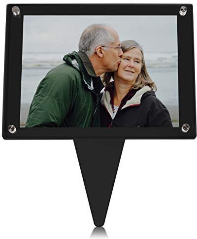 SimpleView 5x7 Waterproof Picture Frame | Memorial Gifts | Cemetery Decorations for Grave | Grave Decorations for Cemetery | Picture Frames | Sympathy Gift (Black)
