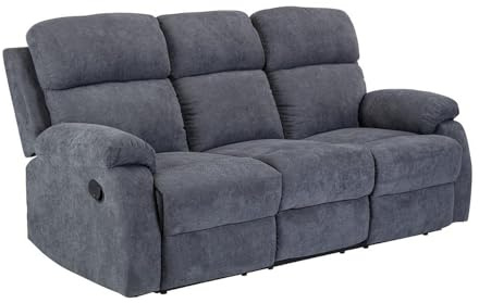 Vente-unique - Canapé 3 Places Relax en Tissu TOLZANO - Anthracite