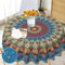 Tischdecke Abwaschbar Rund 150 Boho Style Mandala Runde Tischdecke für Draußen Polyester Outdoor Wetterfest Gartentischdecke für Küche Garten Gartentisch Esstisch Couchtisch Party