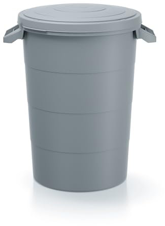 YourCasa Tanque de lluvia de 80 litros [incluye conexión y taladro] barril de lluvia de plástico a prueba de heladas con grifo - depósito de agua de lluvia para jardín (gris, 80 L)