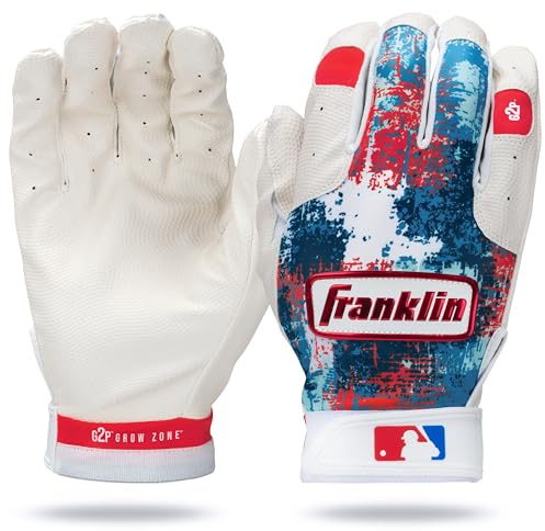 Franklin Sports Grow to Pro Batting Gloves - Youth X Small - Red/White/Blue