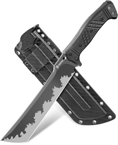 NedFoss FÖRSTER Machete, 37.5CM großes FULL TANG Survival Machete aus einem Stück Stahl mit Scheide, Scharfes Outdoor Messer, Buschmesser für Gartenarbeit, Bushcraft & Outdoor