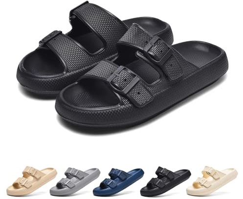 GemChve Zapatillas Mujer Hombre Verano, Casa Suaves Antideslizantes Chanclas de Baño Unisex, Nube Cómodas para Piscina Playa y Ducha Secado Rápido Interior y Exterior 35-46 EU