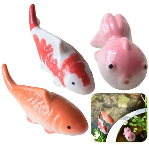 UpvoyFunee 3pcs Ceramic Floating Fish Floating Floating Koi Fish Figurines for Tank Decorations Aquarium Decorations Ceramic Koi Pond Decor