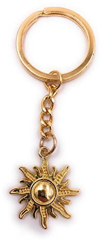 H-Customs Sonne Schlüsselanhänger Anhänger Golden aus Metall