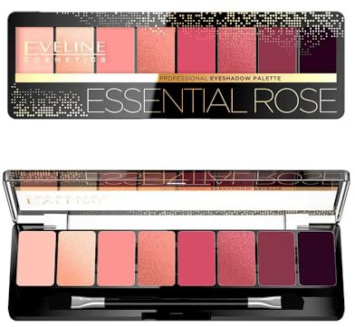 EVELINE COSMETICS Professional Eyeshadow Palette, Palette de 8 fards à paupières, Essential Rose, Nuances de Beige et de Rose