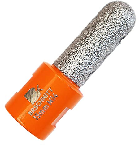 Diamant Fingerfräser 15mm - BRSCHNITT Diamantfräser Vergrößerung Vorhandener Löcher in Porzellan Keramik Fliesen Marmor Granit M14 Gewinde für Winkelschleifer