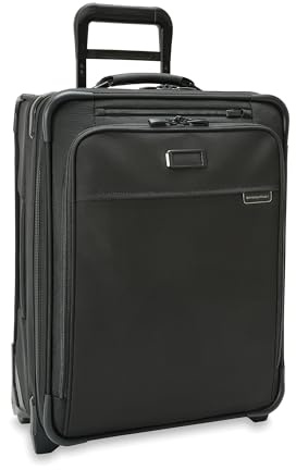 Briggs & Riley Global 2-Wheel Expandable Carry On - Luggage for International Travel, Suitcases with Wheels, Softside Rolling Bag for Men & Women, Self-Repairing Zipper - Baseline Collection, Black
