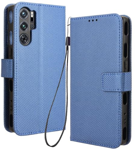 RonRun für ZTE Nubia Red Magic 9 Pro/Pro+ Hülle, Handyhülle Leder mit Kartenhalter, Klappbar Voll Schützendes, blau