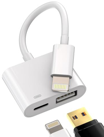 Lightning auf USB Adapter 2-in-1 Konverter Ladegerät Jack Adapter OTG-Kabel für Apple iPhone 14 13 12 11 Pro MAX 7 8 Plus X SE XS XR für iPad Air Zubehör Lesegerät Karten Anschluss Pendrive