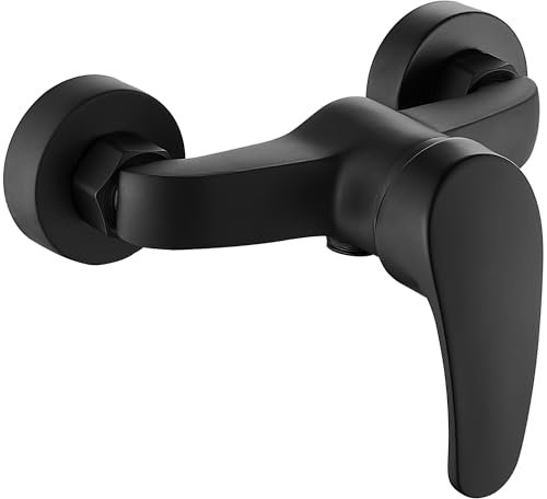 Gricol Mezclador de Ducha 1/2 Mezclador de Baño de Latón para Baño Ducha Bañera Cromo Negro