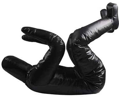Muñeco de boxeo de judo para artes marciales mixtas, chupete BJJ, posición sentada, Jiu Jitsu brasileño, vinilo de entrenamiento de autodefensa, sin relleno (negro completo, 170 cm), sin relleno)