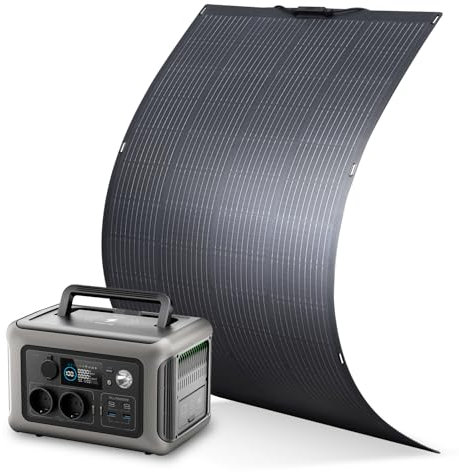ALLPOWERS 600W Solargenerator R600 mit 200W Solarpanel SF200, 299WH LiFePO4 Batterie Tragbare Powerstation mit Solarpanel, Schnellladung in 1 Stunde für Garten Reise Camping Wohnmobil Notfall Party