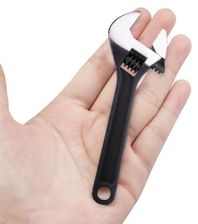 ZoZoMaiy Llave Inglesa Mini Ajustable 4/100mm Multifunción Llave Inglesa Pequeña Acero 45# llave inglesa Antideslizante, Apertura Máxima 15mm, para Bricolaje, Fontanería y Reparación de Bicis, Negro
