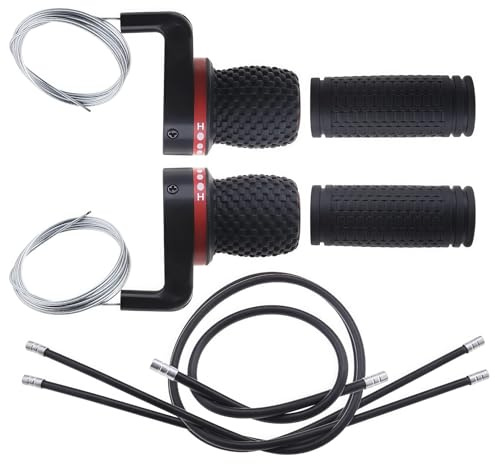 Kiuiom Lever Twist Shifter Velocità con Lmpugnatura Della Bicicletta,Leva del Cambio Universale 3x7 Velocità,Leva del Cambio Twist per Mountain Bike,Biciclette da Città,Rosso