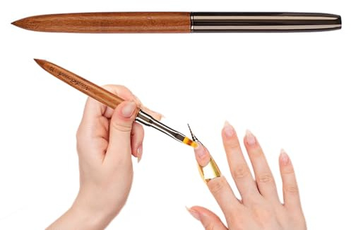 Pincel de esmalte, Pincel para, Pinceles de revestimiento fino de uñas, Cepillos de uñas de sándalo para uso doméstico y salón de belleza profesional, detalles finos, dibujo r