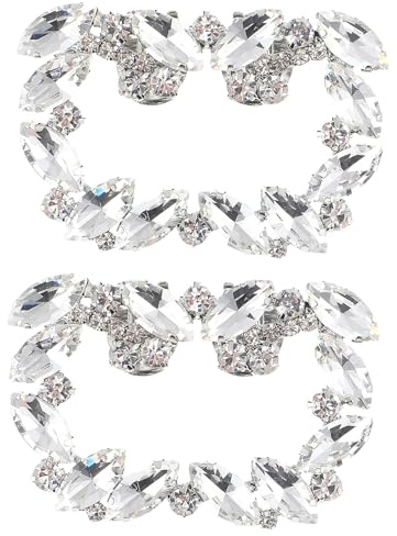 iplusmile Clip Chaussure Femme Cristal Brillant Métal Accessoire Décoration Mariage pour Escarpins Sandales et Bijou Chaussure Élégant
