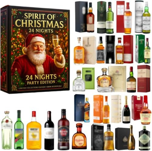 Whisky-Adventskalender 2025 – 24 Tage Exklusive Whiskys Acryl-Anhänger Perfekt For Liebhaber Und Sammler(B)