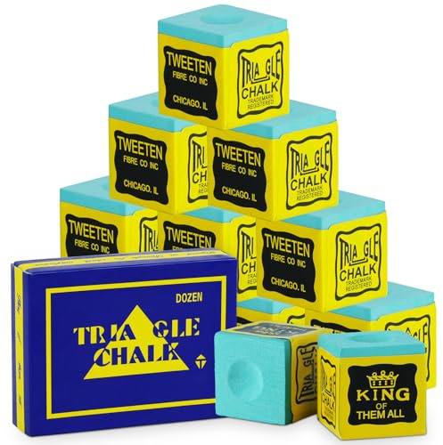 flintronic Tiza Billar, 24PCS Tizas para Tacos de Billar, Tiza de Taco de Billar Antideslizante,Tiza para Tacos De Billar para Torneos, Bares, Gimnasio, Hogar, Billar Deportivo(Verde)