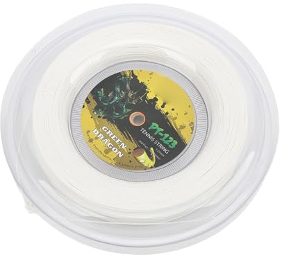RASTKY Corda per Racchetta da Tennis da 200 M, Calibro 1,25 Mm, Tipo Rigido per Allenamento Quotidiano, Materiale in Poliestere, Adatta Ai Giocatori (White)