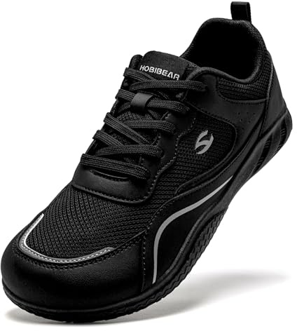 HOBIBEAR Unisex Barefoot Shoes, Wide Toe Box, Lightweight Casual Trainers | Roomy Toe Box,Lightweight,Machine Washable,Lace Up,No Arch Support,Flexible,Non-Slip,Everyday Wear,Work,Travel