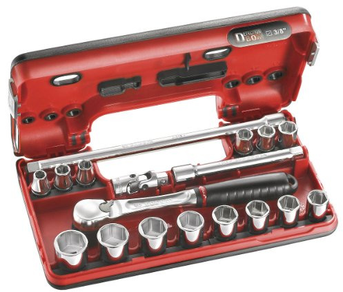 Facom JL.DBOX1 Innensechskant-Steckschlüsselsatz in Detektionsbox, 8 mm - 22 mm, 3/8 Zoll Vierkanta, 1 cm