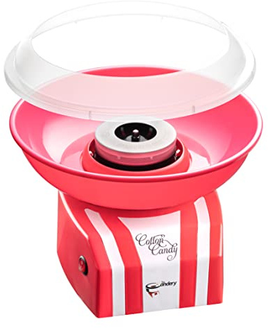The Candery Cotton Candy Machine - Bright, Colorful Style- Makes Hard and Sugar Free Candy, Sugar Floss, Homemade Sweets for Birthday Parties - Includes 10 Cones & Scooper