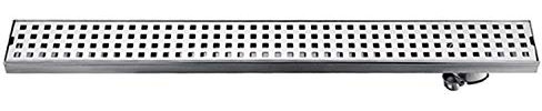 Canaleta De Ducha de Acero Inoxidable Desagüe De Ducha Rectangular con cubierta extraíble y canal lineal de drenaje rápido para cocina, baño, ducha, Garaje y Sótano, Anti-Olor, Anti-Obstrucción