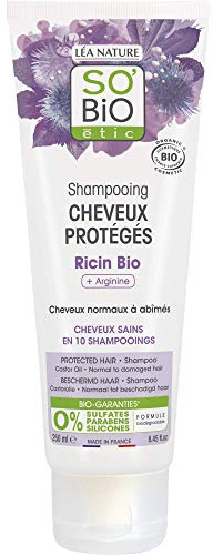 SO'BiO étic - Shampooing cheveux protégés Ricin et Arginine - Certifié Cosmebio - Tube de 250 ml