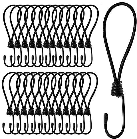 Elastici con gancio, 25 pezzi, tenditori per teloni, reti e striscioni da 20 cm