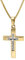 trendor Kreuz 585 Gold 14K mit Zirkonia an vergoldeter Silberkette 15530-45 45 cm