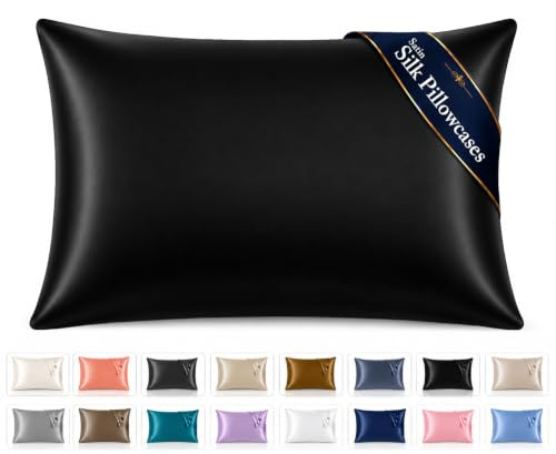 Pamposh Satin Silk Pillowcases For Hair And Skin 2 Pack Standard Size with Envelope Closure