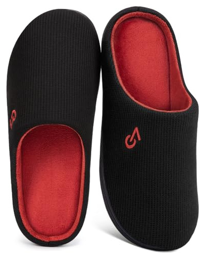 VeraCosy Hommes Chaussons à mémoire de Forme Bicolore | Mousse Mémoire, Lavable En Machine, Cadeaux Pour Papa, Semelle Antidérapante, Léger, Intérieur Et Extérieur