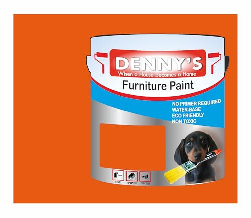 SCOOBYS PAINTS BACK IN THE MIX Metallic Water-Based Furniture Paint Satin Finish, No Primer Required, Interior/Exterior Non Toxic Eco Friendly 250ML Plastic, Metal & Wood Fast Drying (Orange)