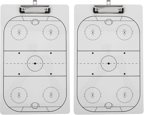 KICHOUSE Confezione Da 2 Lavagna Tattica Hockey Cancellabile Clipboard Allenatore Portatile per Coaching Sportivo Display Chiaro per Strategie di Squadra Adatta per Hockey Pallavolo e