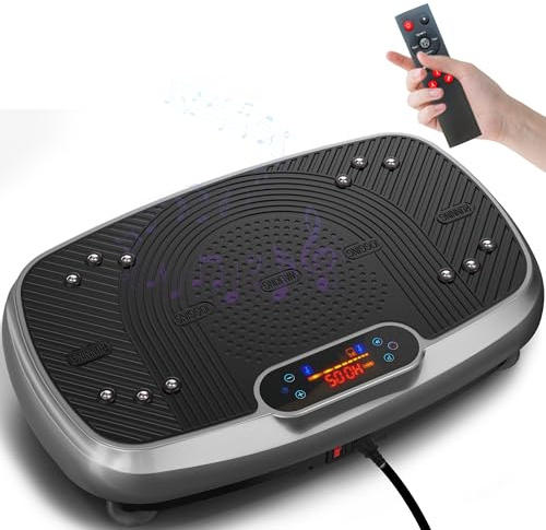 GENIXFIT Placa vibratoria versión mejorada para adelgazar, entrenamiento de cuerpo completo y desarrollo muscular, soporte de vibración, tabla de vibración, entrenamiento en casa con capacidad de