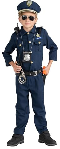 Dress Up America Disfraz Para Niños - Disfraz De Juego De Rol Para Niños - Conjunto Con Camisa, Pantalones, Gorro, Cinturón, Silbato, Funda Para Pistola Y Walkie Talkie